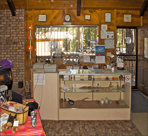 Front desk inside Kaibab Camper Village office